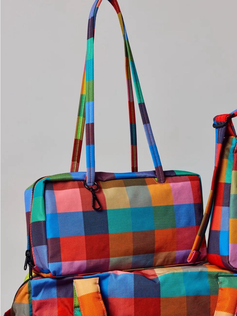 BAGGU Madras Bowler Bag